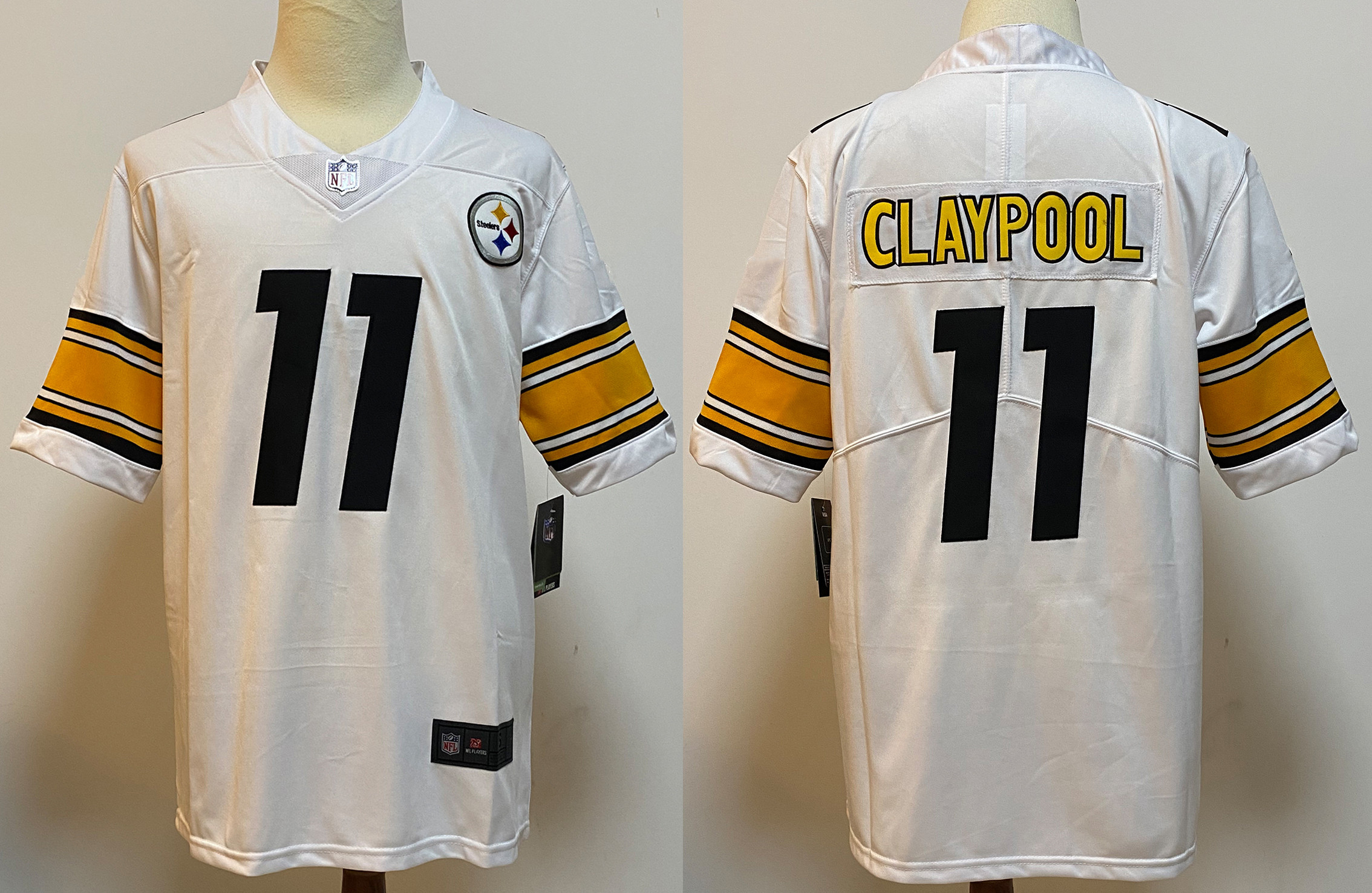 Men's Pittsburgh Steelers Chase Claypool #11 White Jersey